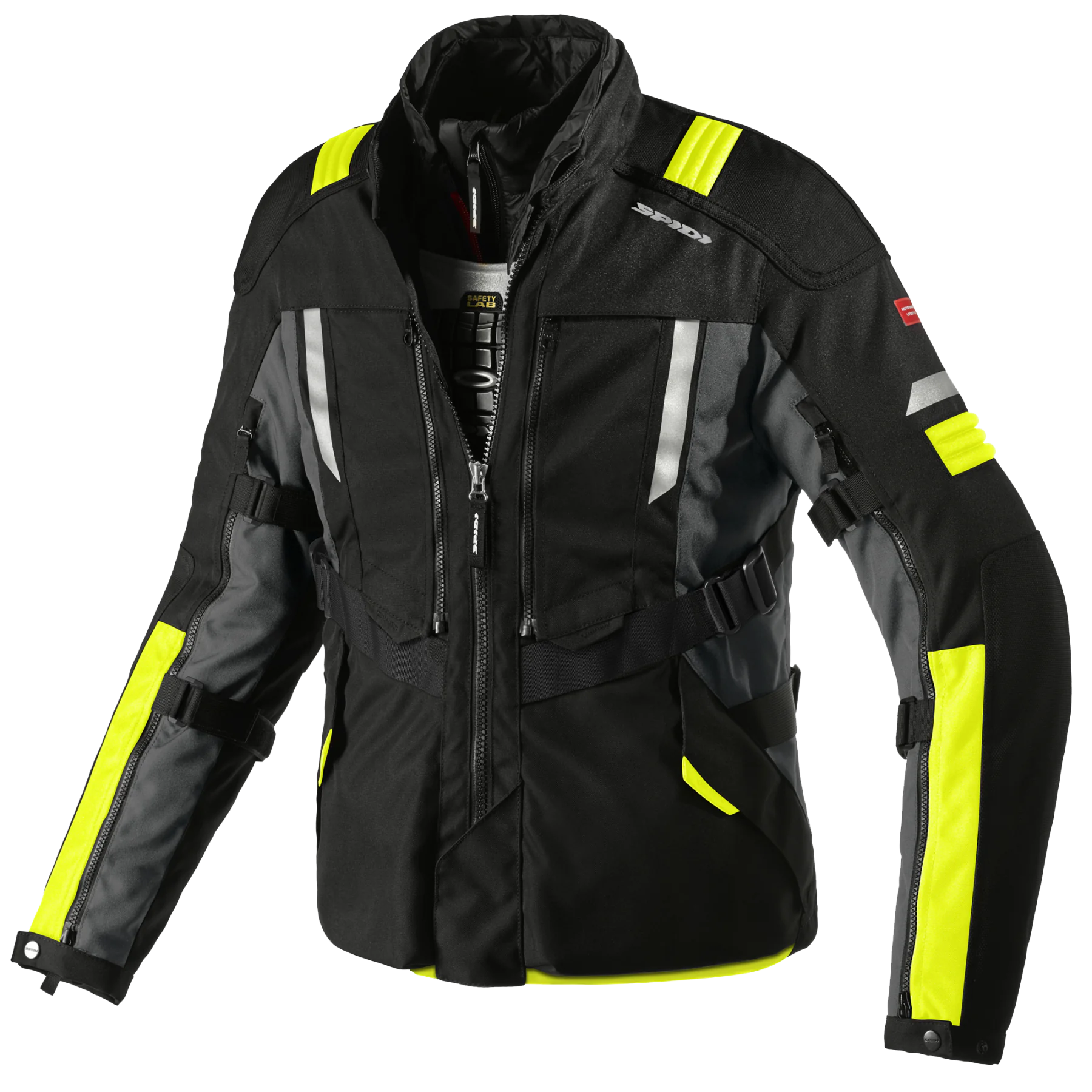Męska kurtka tekstylna SPIDI D191 486 MODULAR Czarno/Fluo r. XL