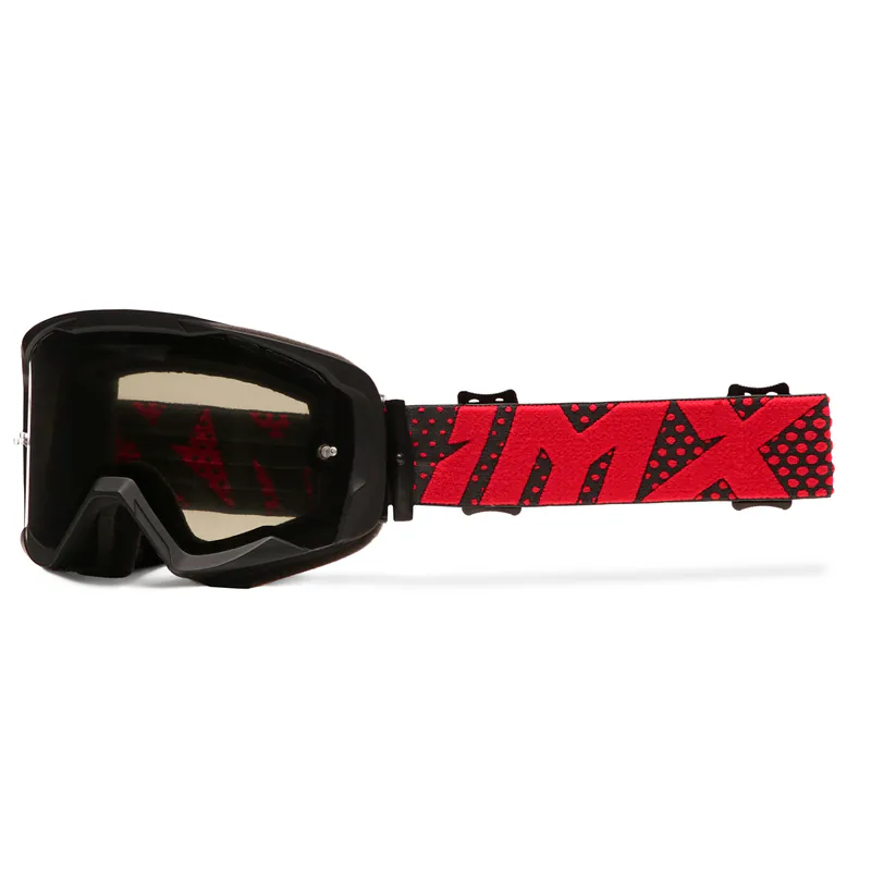 GOGLE IMX ENDURANCE FLIP BLACK MATT/RED - SZYBA DARK SMOKE + CLEAR