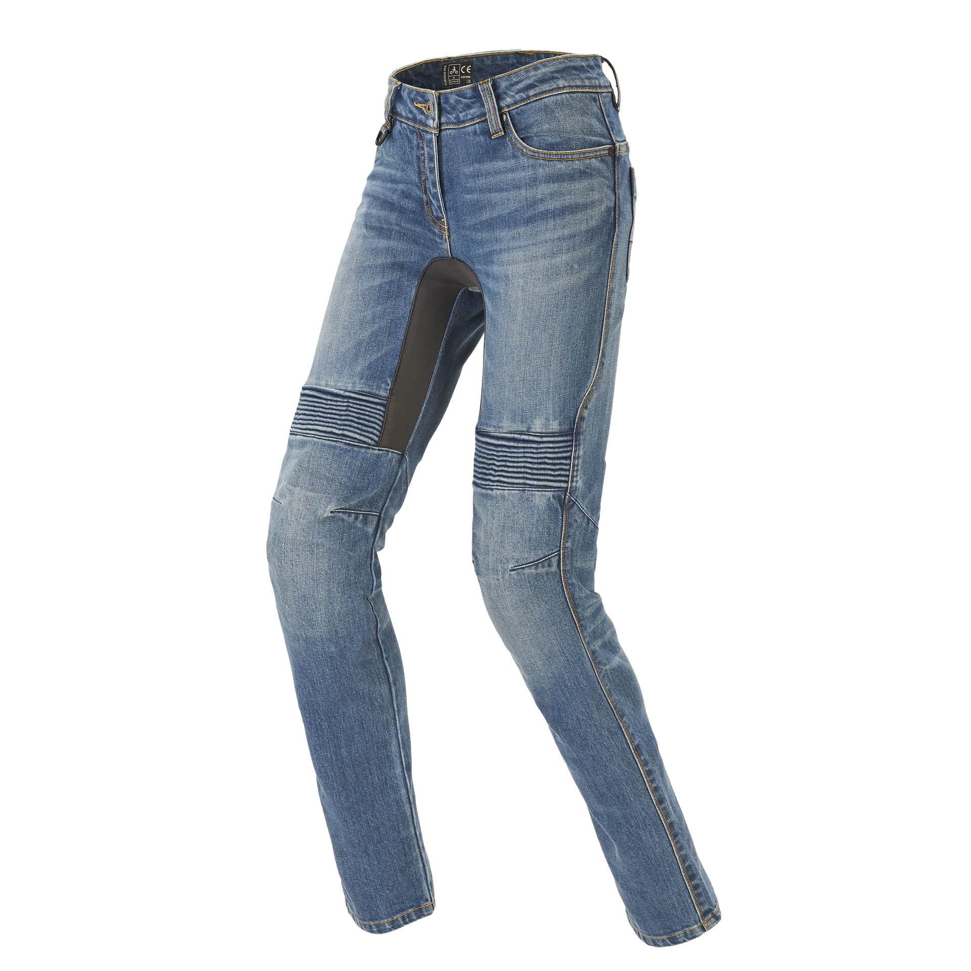 Damskie jeansy motocyklowe SPIDI J70 806 Furious Pro Lady Niebieski Znoszony