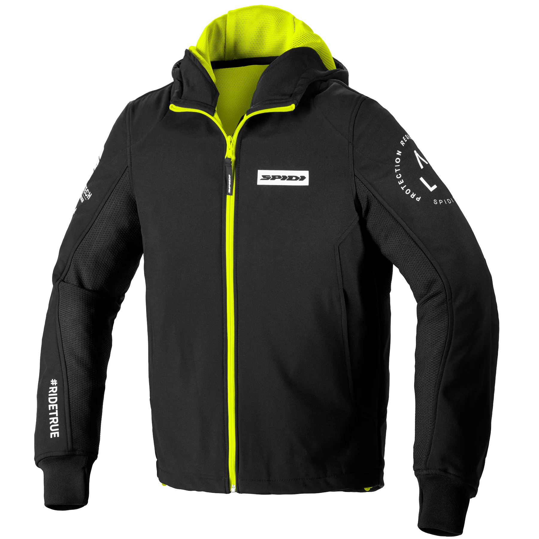 Męska bluza tekstylna SPIDI T224 486 HOODIE ARMOR EVO Czarno/Fluo