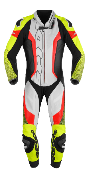 Męski kombinezon SPIDI Y153 394 Supersonic Perf Pro Biało/Czarno/Fluo/Pomarańczowy
