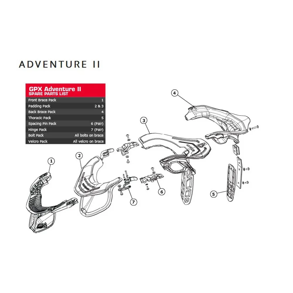 Leatt Brace wymienna przednia część GPX ADVENTURE 2 rozmiar M
