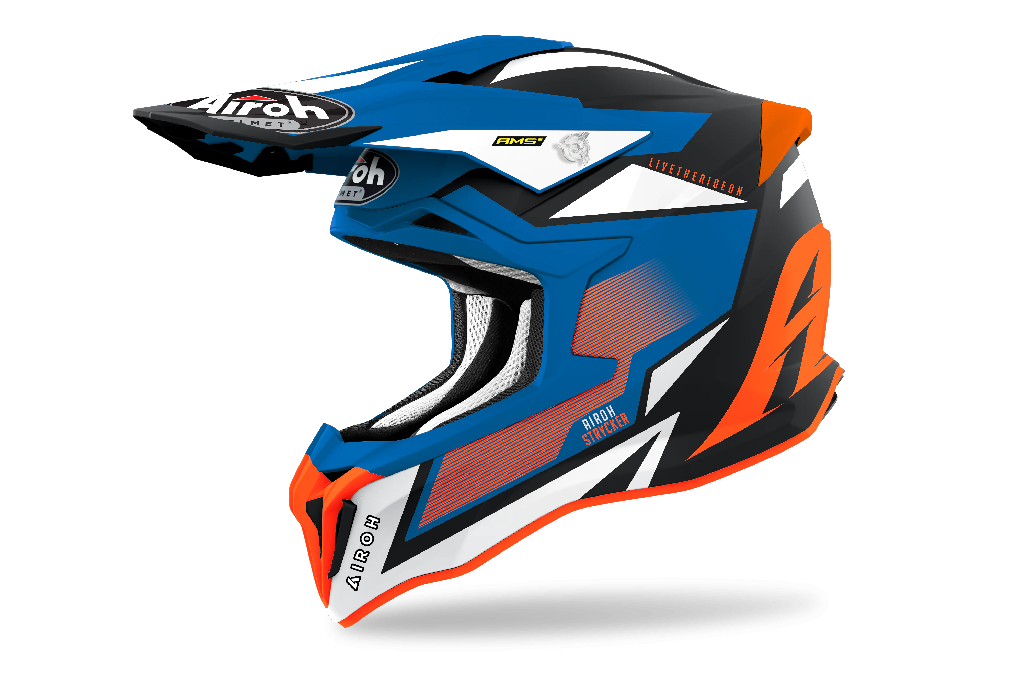 Kask AIROH STRYCKER Axe Orange/Blue Matt - S, Orange-Blue Matt