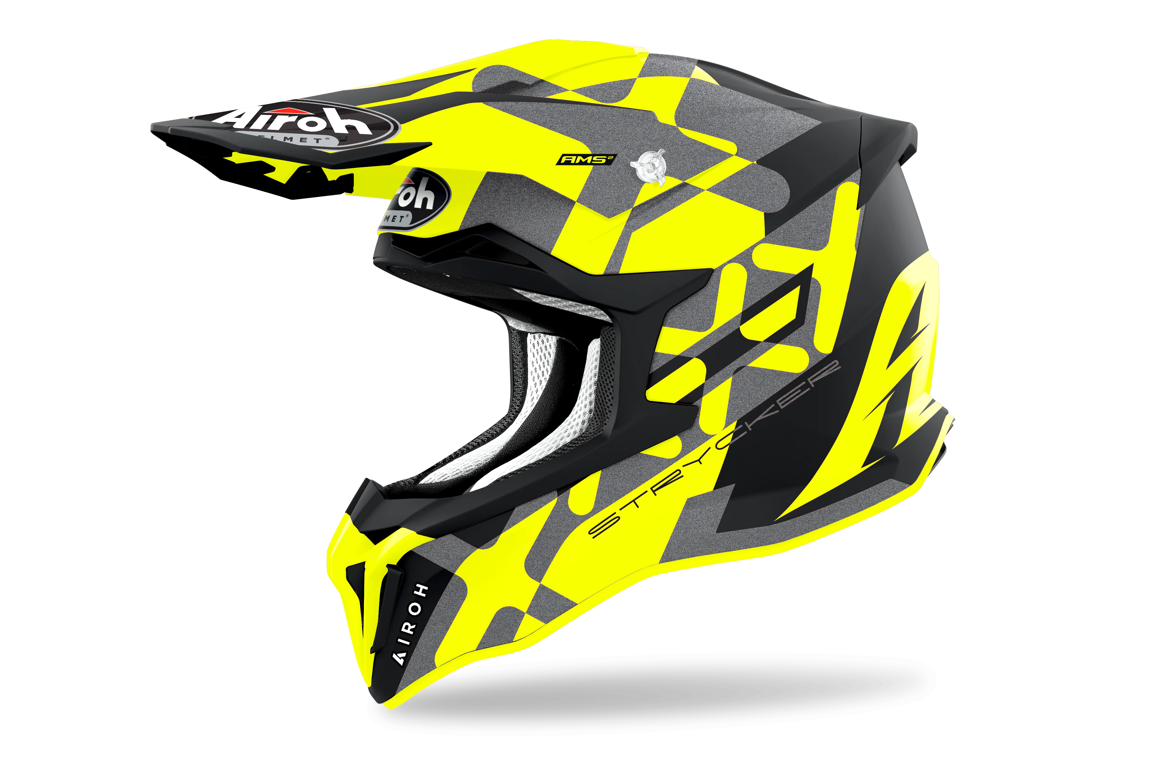 Kask AIROH STRYCKER Xxx Yellow Matt - S, Red Gloss